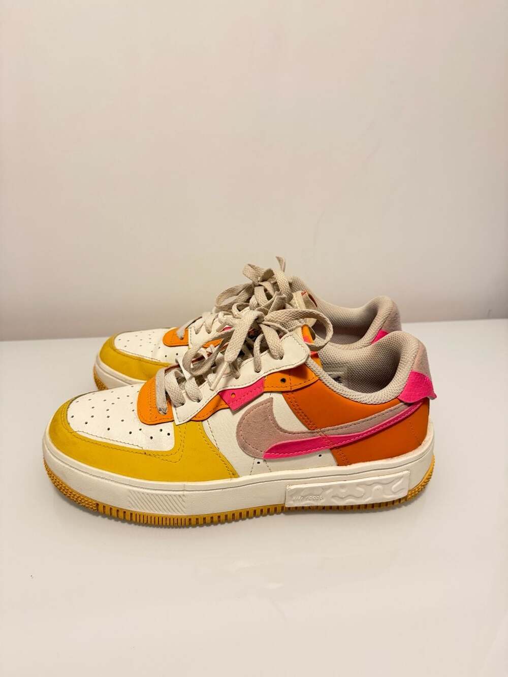 Women Nike Air Force 1 Fontanka Size 9 Sunrise Summit White Hyper Pink